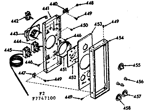 Kenmore 1037747140 upper body control panel diagram
