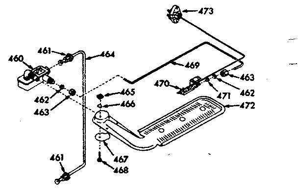 Kenmore 1037747140 upper oven burner section diagram