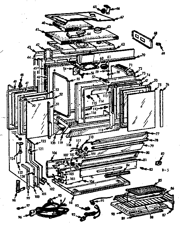 Kenmore 1037885904 upper oven section diagram
