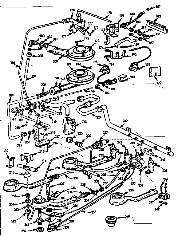 Kenmore 1037885904 upper burner section diagram