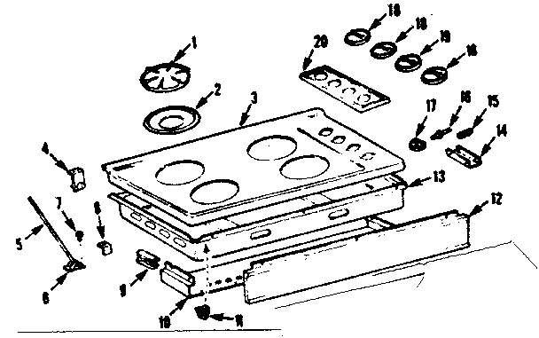 Kenmore 1037886690 main top section diagram