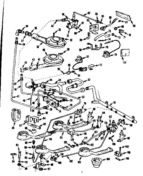 Kenmore 1037886690 burner section diagram