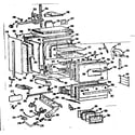 Kenmore 1037886650 lower oven and burner section diagram