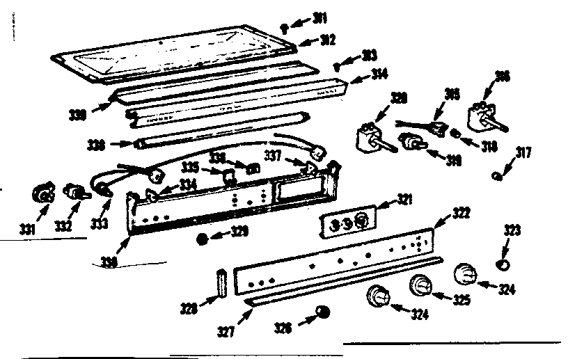 Kenmore 1037886690 control section diagram