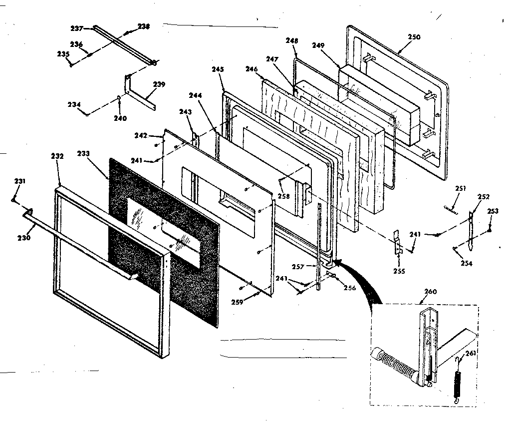 Kenmore 8504277200 upper black glass door diagram