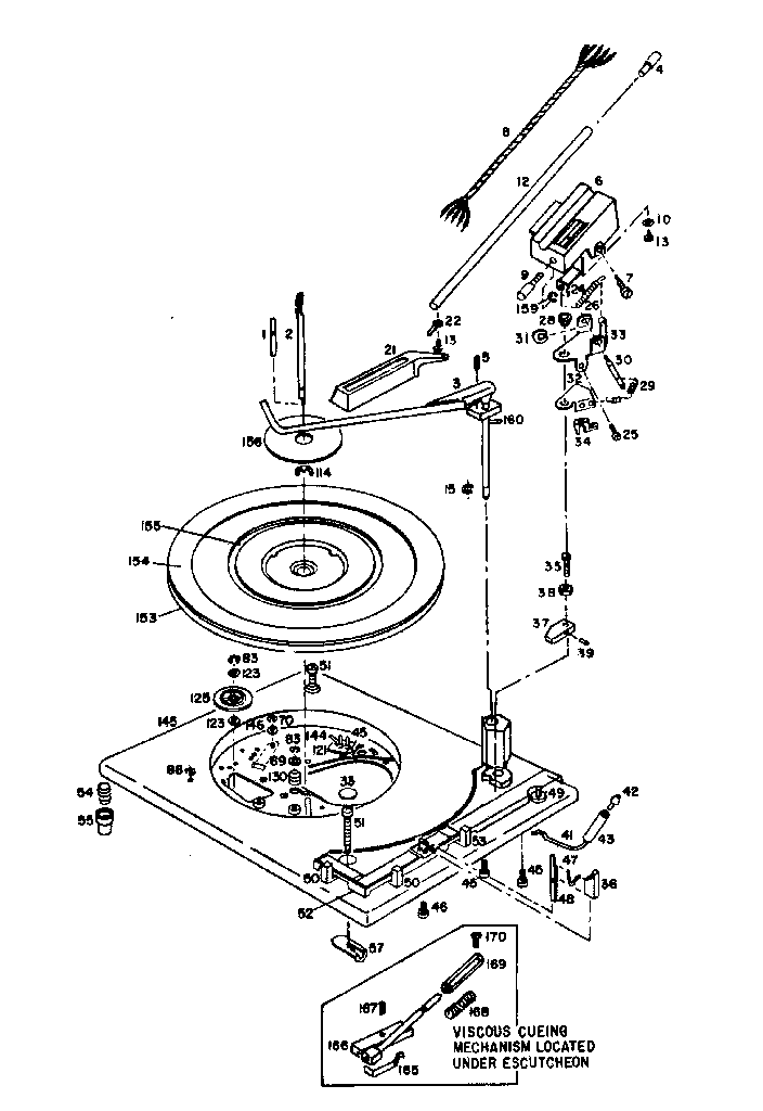 LXI 25794241300 record changer top view diagram