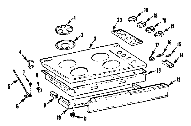 Kenmore 1037846700 main top section diagram