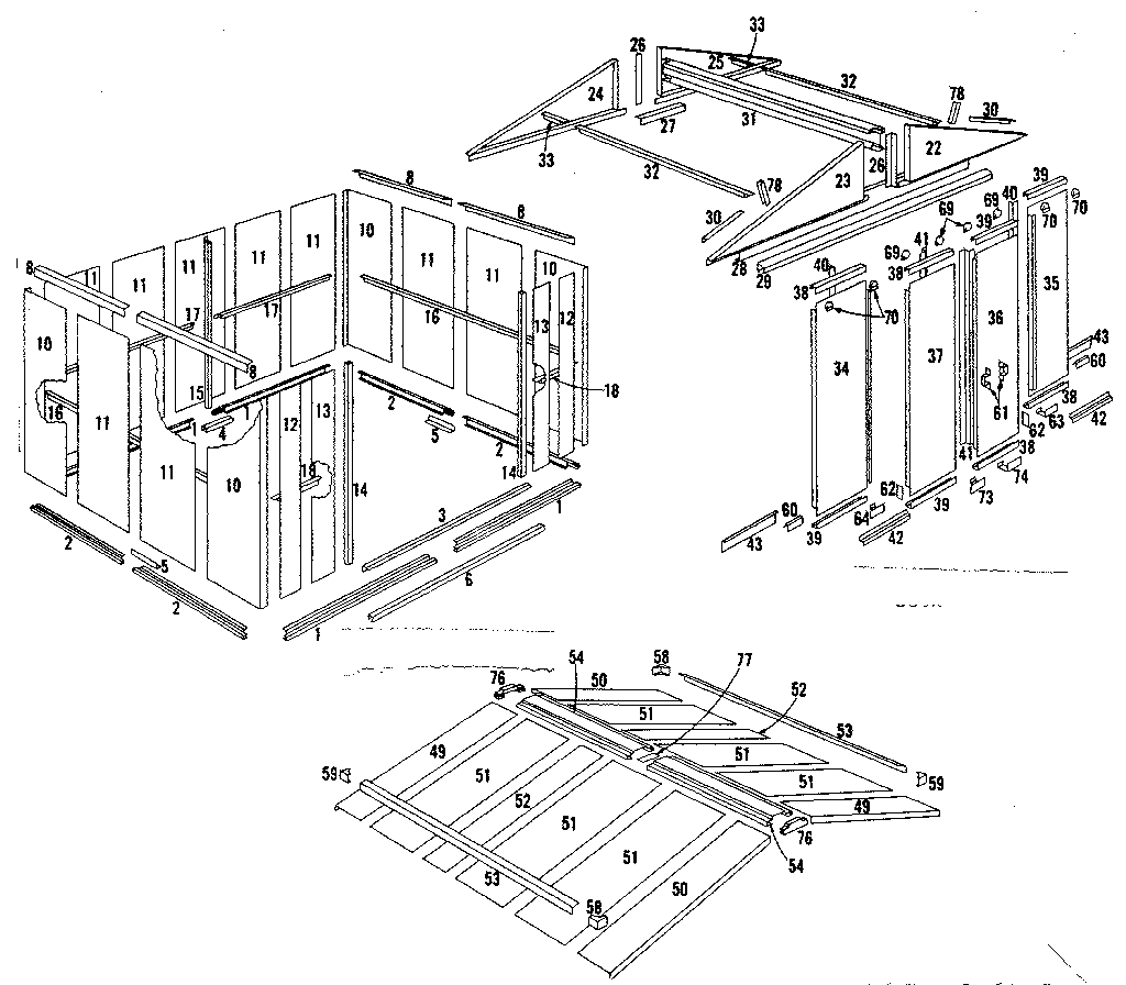 Sears 69660845 replacement parts diagram