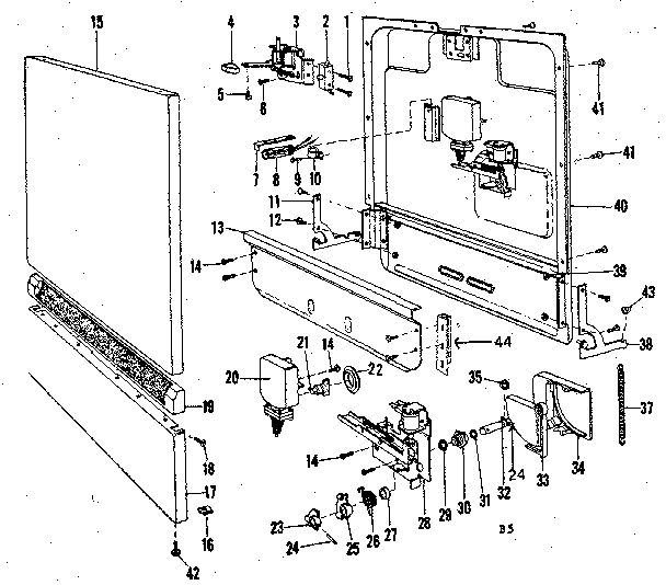 Kenmore 58771360 door and access panel details diagram