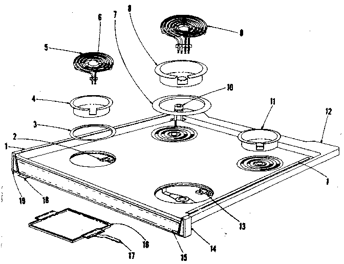 Kenmore 1019686600 cooktop section diagram