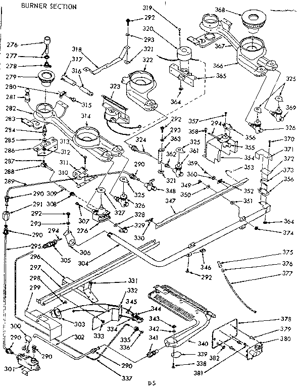 Kenmore 1037486730 burner diagram