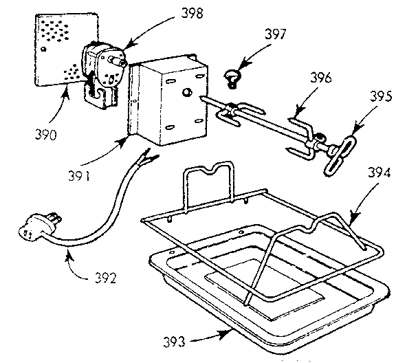 Kenmore 1037486730 oven rotisserie kit no. 7106700 (optional) diagram