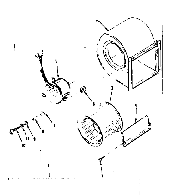 Kenmore 86764761 blower assembly/ 64741 diagram
