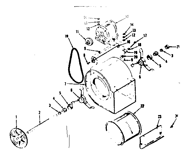 Kenmore 86764761 blower assembly diagram