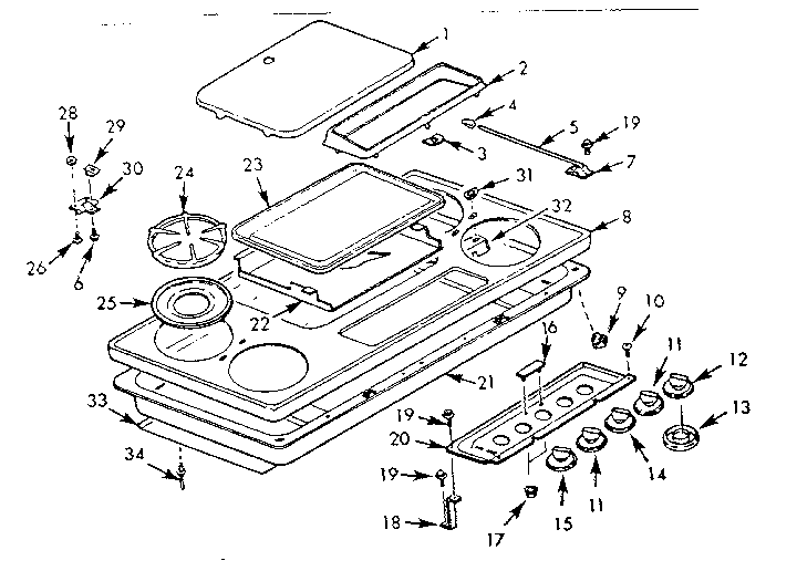 Kenmore 1033367000 main top section diagram