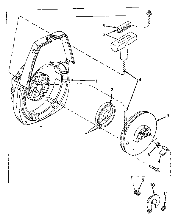 Craftsman 917350720 shroud & rewind starter no. 590466 diagram