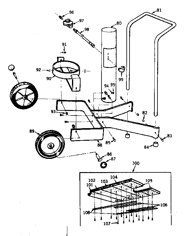 Kenmore 25822439 portable cart assemblies diagram