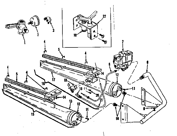 Kenmore 86764121 burner & manifold assembly diagram