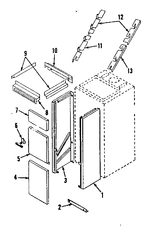 Kenmore 86764121 return air drop all models diagram