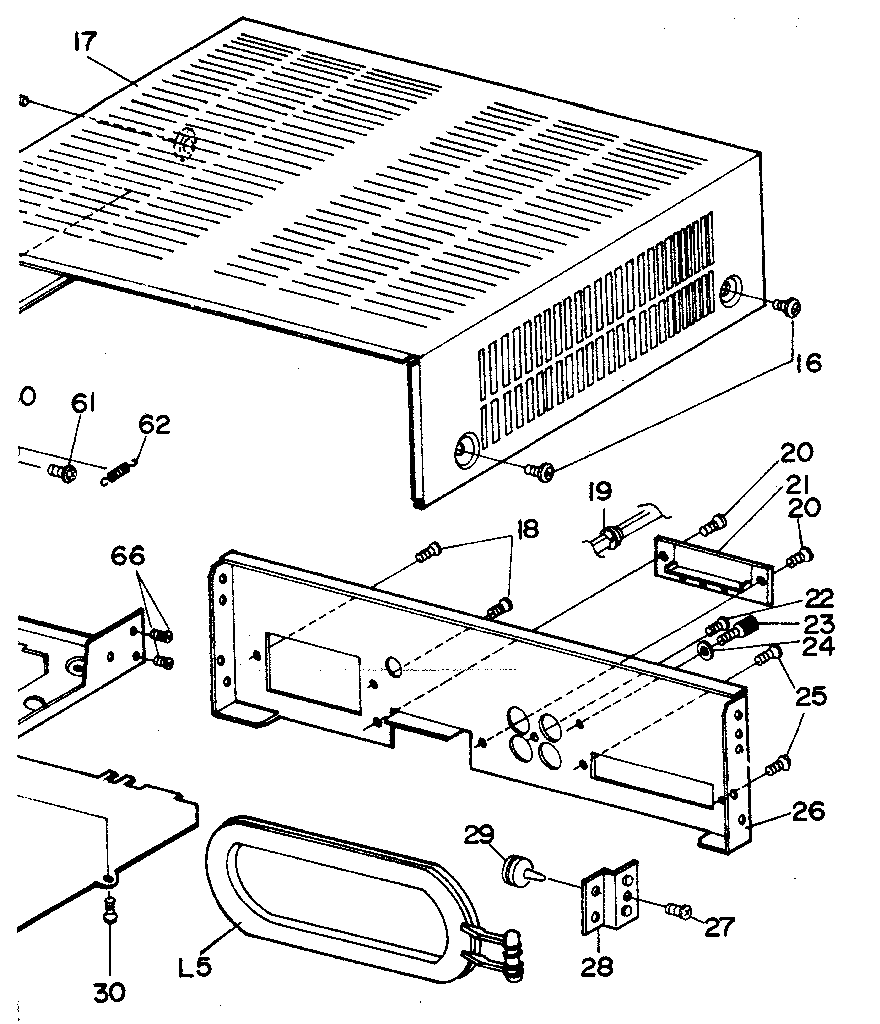 LXI 56492730450 top cover and rear chassis assembly diagram