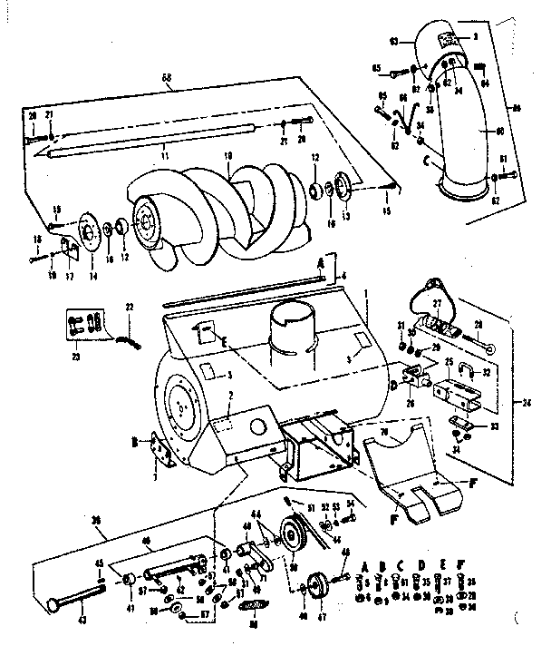 Haban 4-24570 auger housing assembly diagram