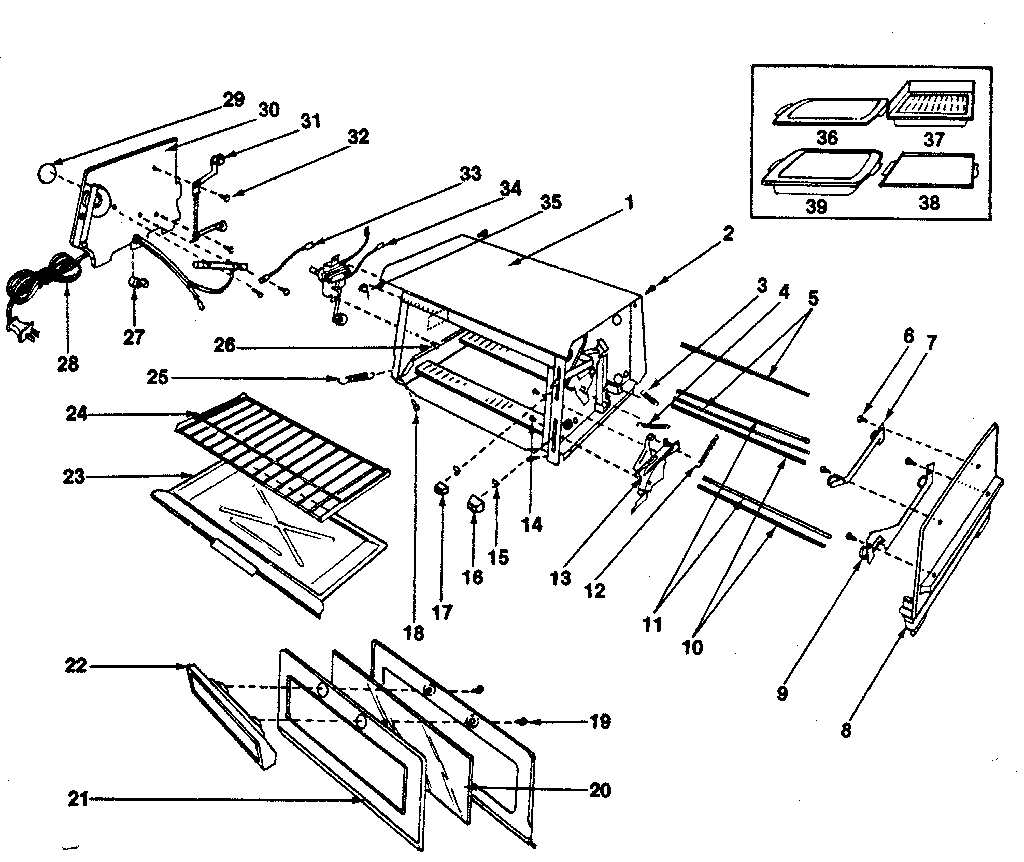 Kenmore 360634501 replacement parts diagram