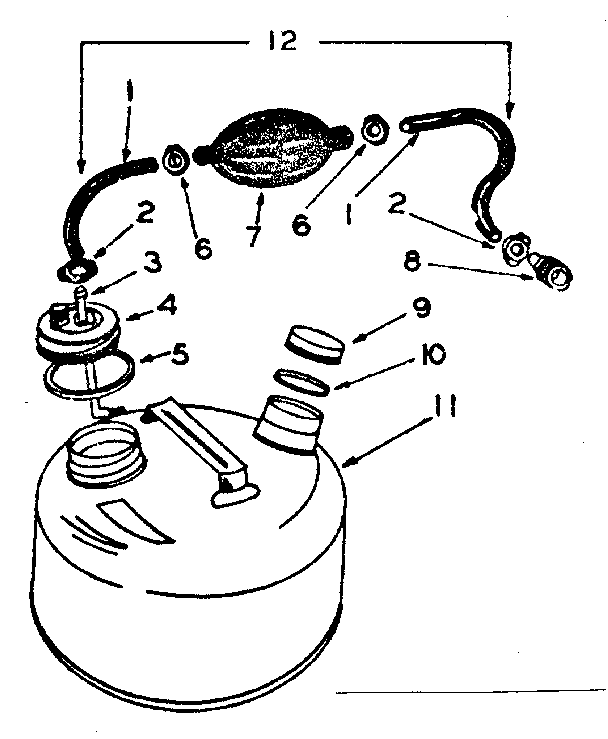 Craftsman 21758513 optional gas tank assembly part number 5973 diagram