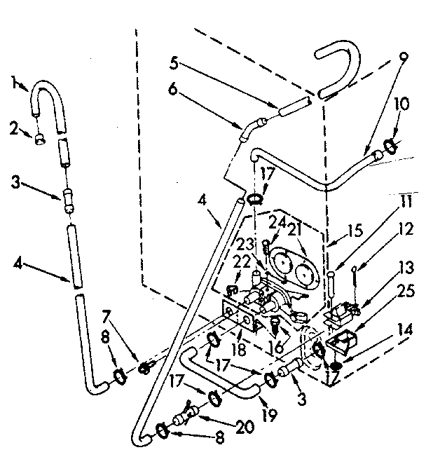 Kenmore 11083370120 water system parts (suds only) diagram