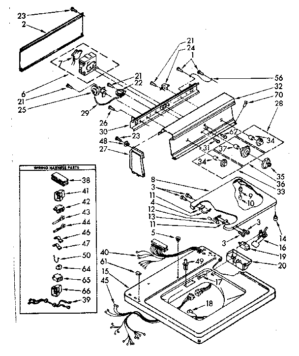 Kenmore 11083371620 top and console parts diagram