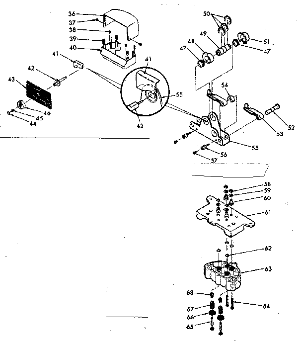 Kenmore 625340250 covers, face place & connecting parts & cam nest/valve cap diagram