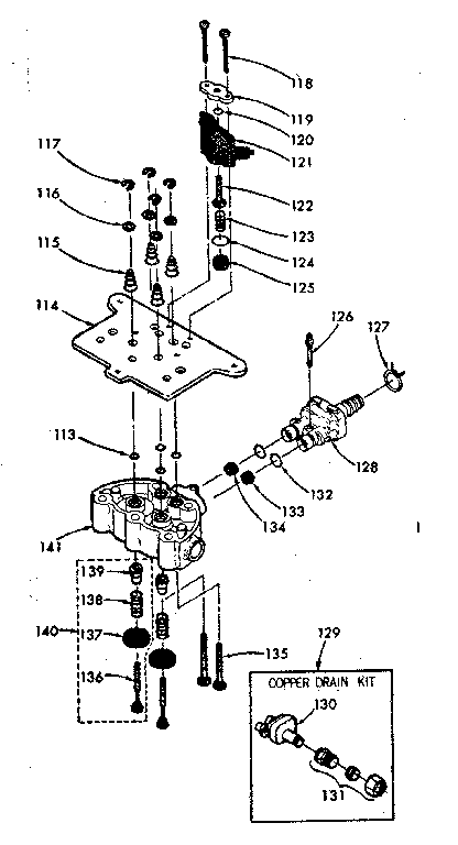Kenmore 625340500 valve cap, safety valve and flow washer housing diagram