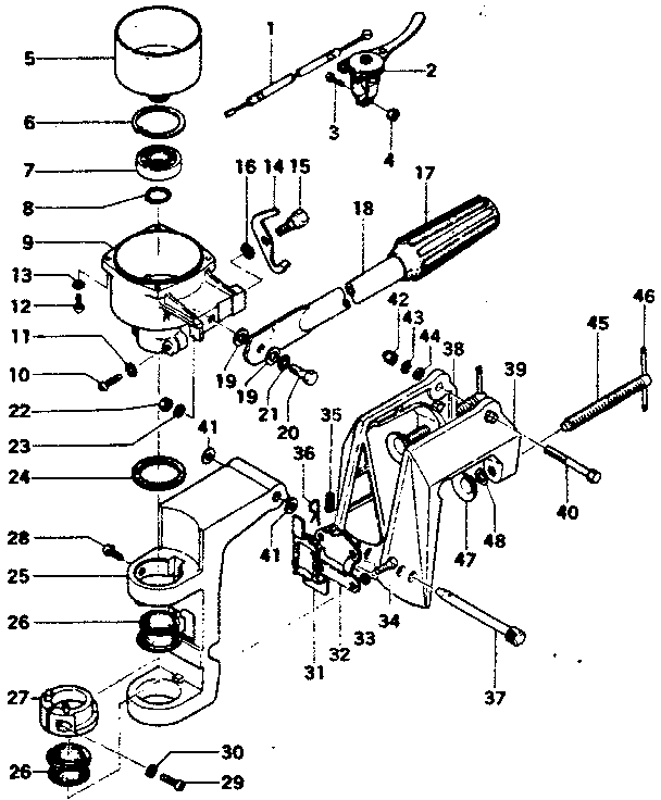 Tanaka TOB-175 handle & bracket diagram