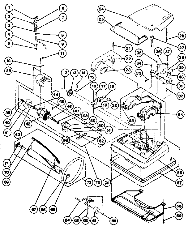 Kenmore 1753192280 nozzle and motor assembly diagram