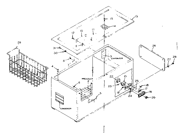 Kenmore 1986015133 cabinet parts diagram