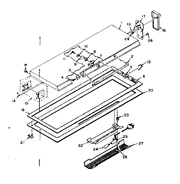 Kenmore 1986015133 door parts diagram