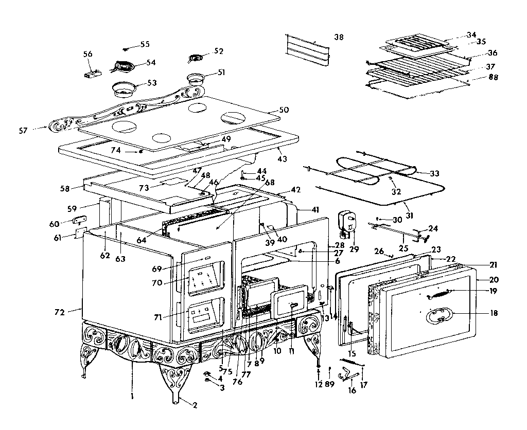 Kenmore 1436606800 body section diagram