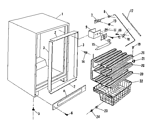 Kenmore 575626020 cabinet parts diagram