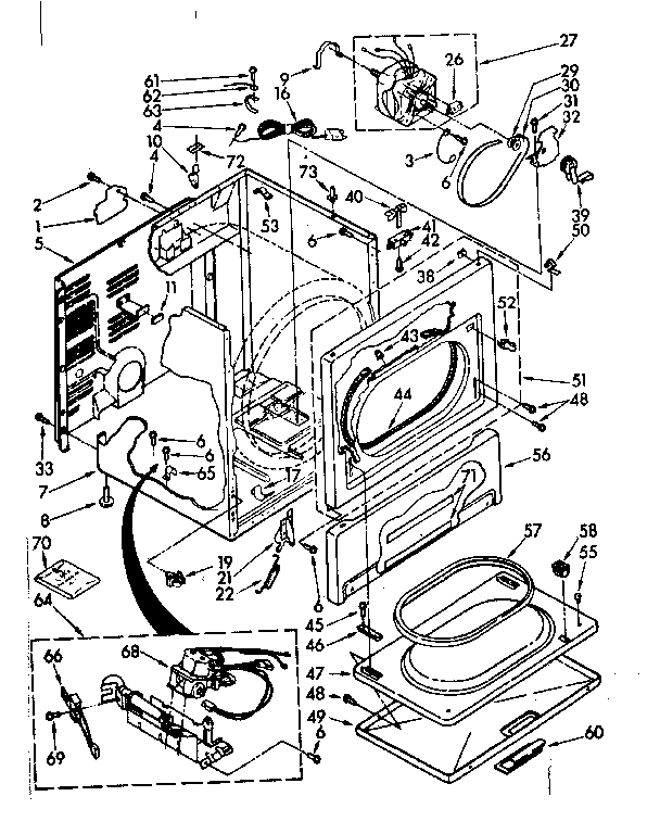 Kenmore 11087294340 cabinet parts diagram
