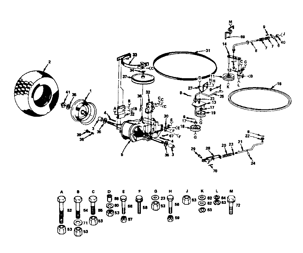 Craftsman 917252641 transmission & rear wheel diagram