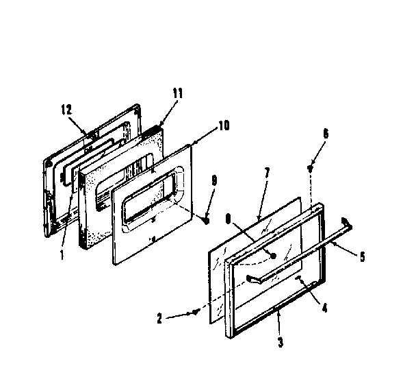 Kenmore 1039278412 oven door diagram