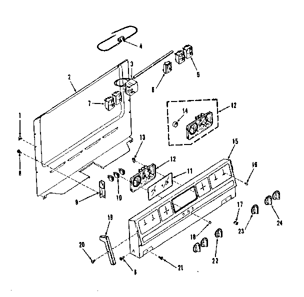 Kenmore 1036408412 backguard section diagram