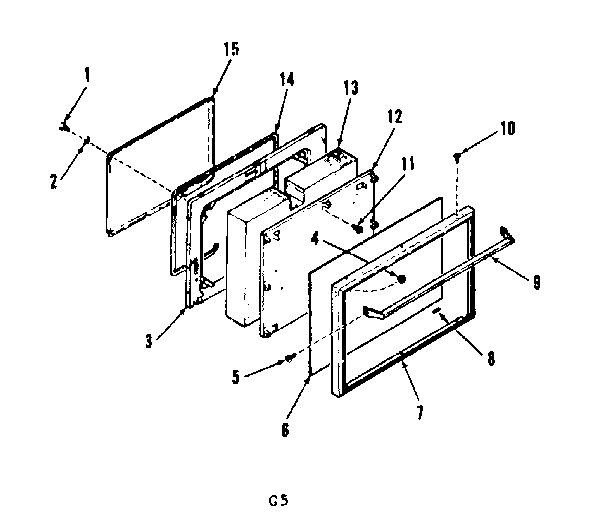 Kenmore 1036408412 oven door section (model 911.6428412) diagram