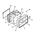 Kenmore 9116408412 oven door section (model 911.6428413) diagram