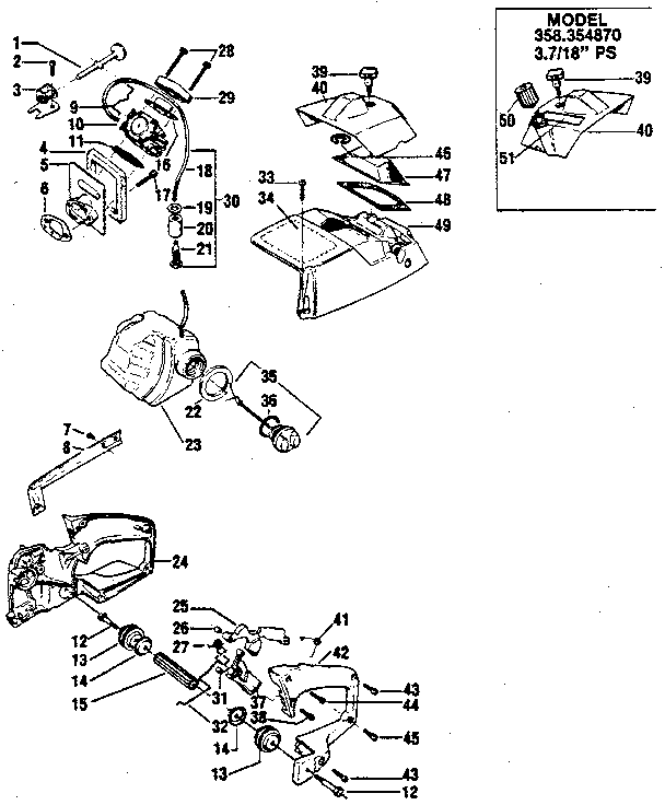 Craftsman 358354870 main frame diagram