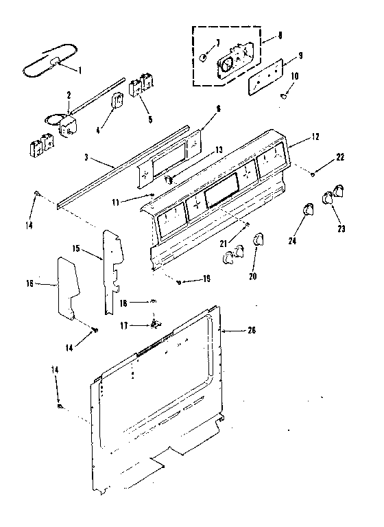 Kenmore 1039378410 backguard section diagram