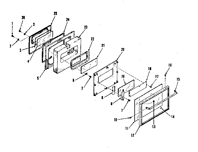 Kenmore 1039378410 oven door section diagram