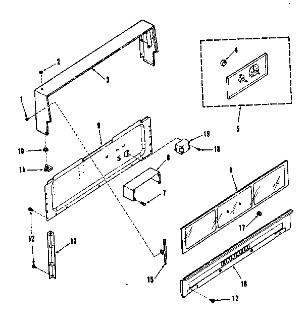 Kenmore 1037278510 backguard section diagram
