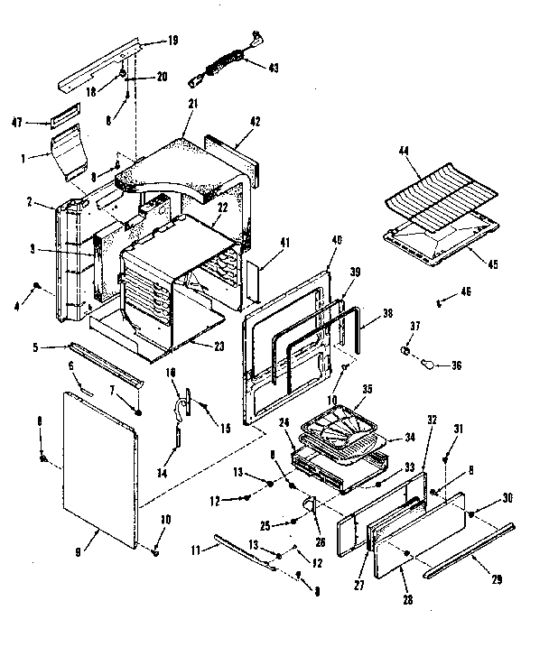Kenmore 1037278510 body section diagram