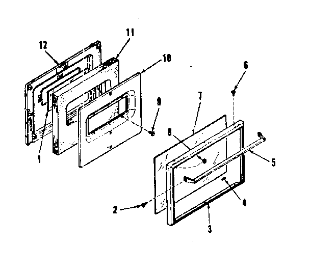 Kenmore 1037278510 oven door section diagram