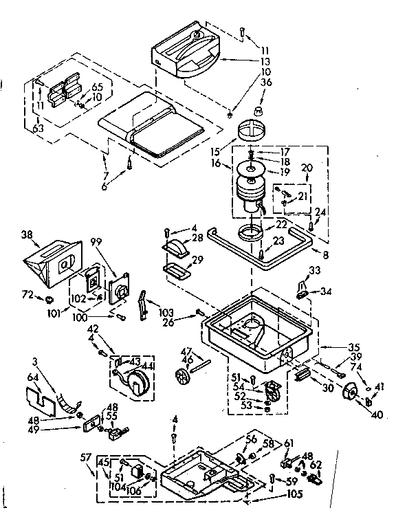 Kenmore 11629904 vacuum cleaner assembly diagram